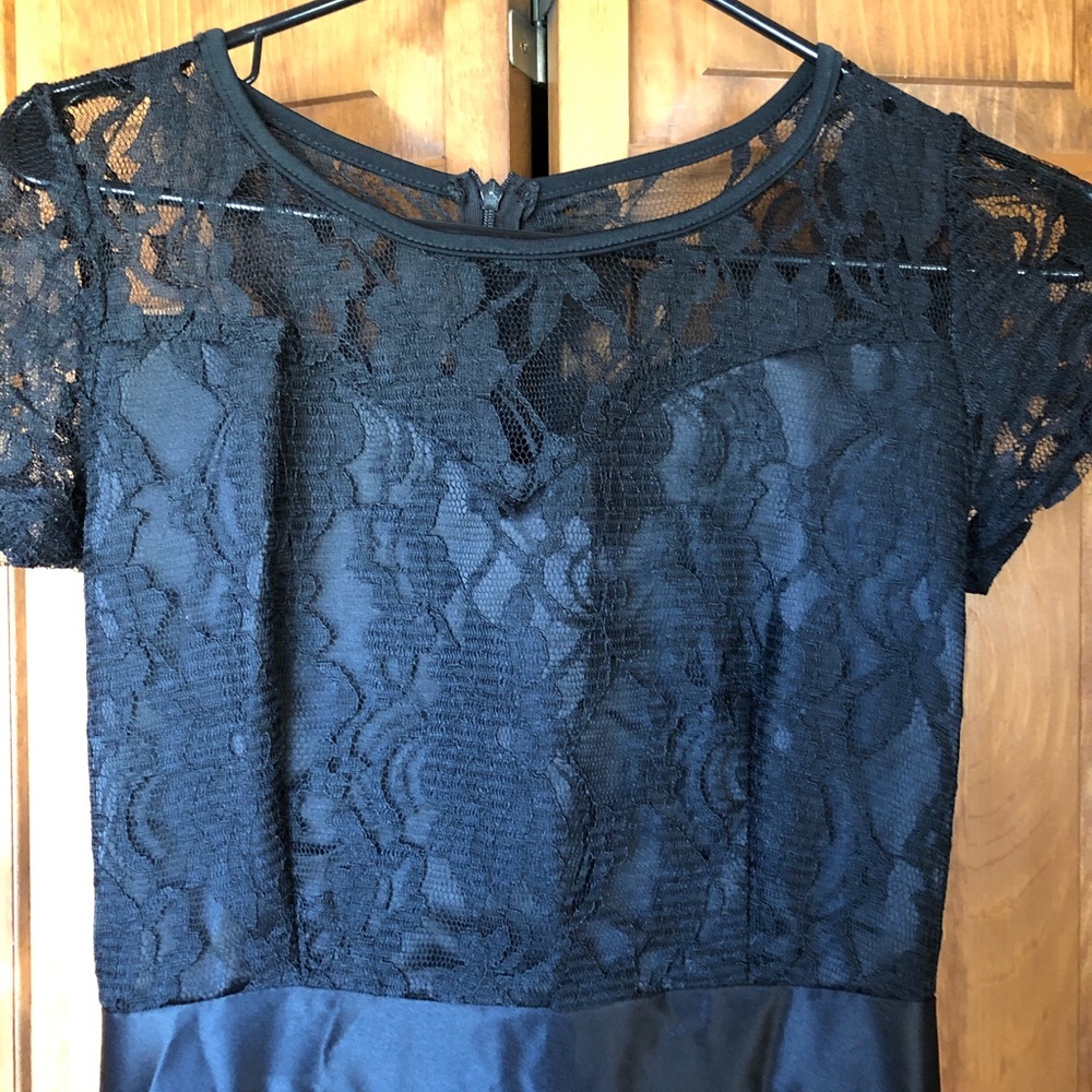 Black, High-low dress w/ black lace